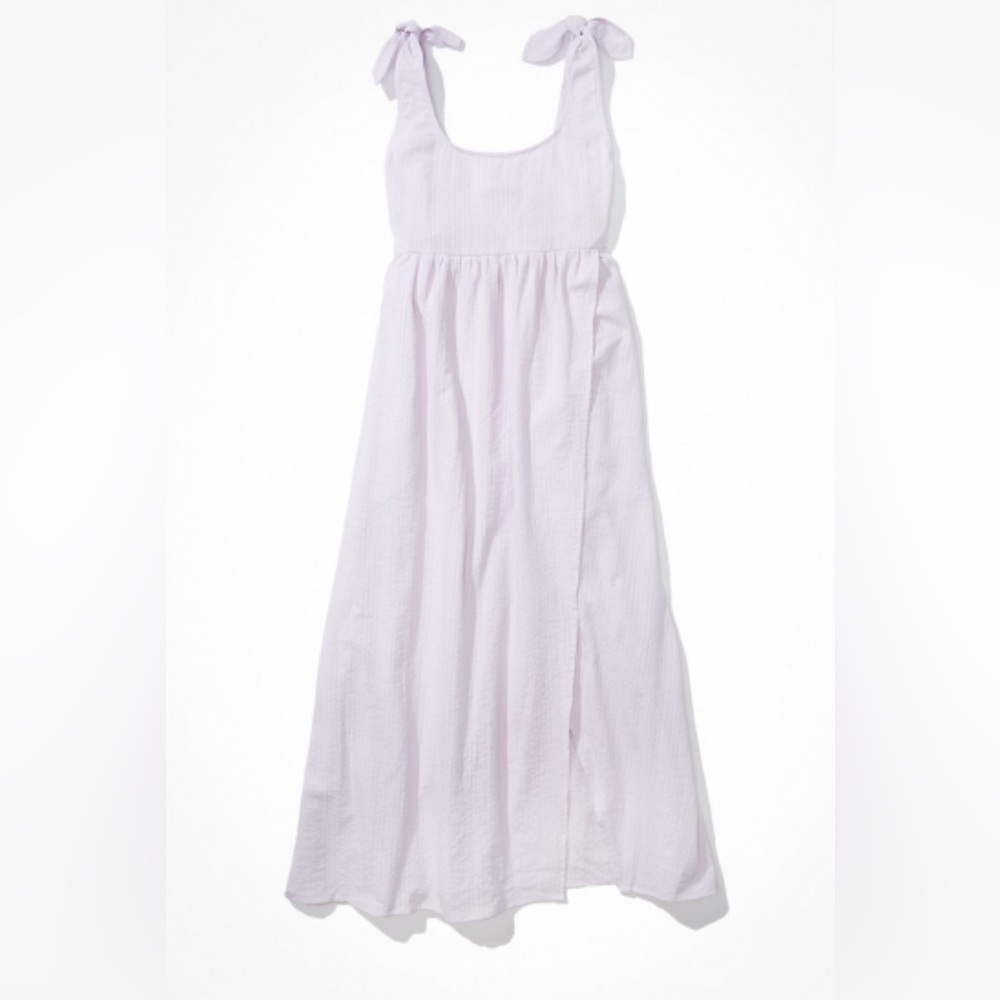 AE TIE SLEEVE SLIT MIDI DRESS - Lovely Lilac - S